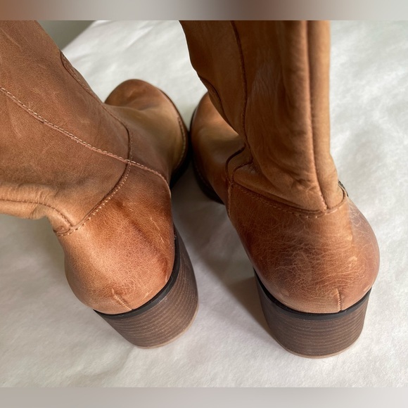 Lucky Brand Brown Tan Leather Boots Womens Size 10 - Picture 6 of 7